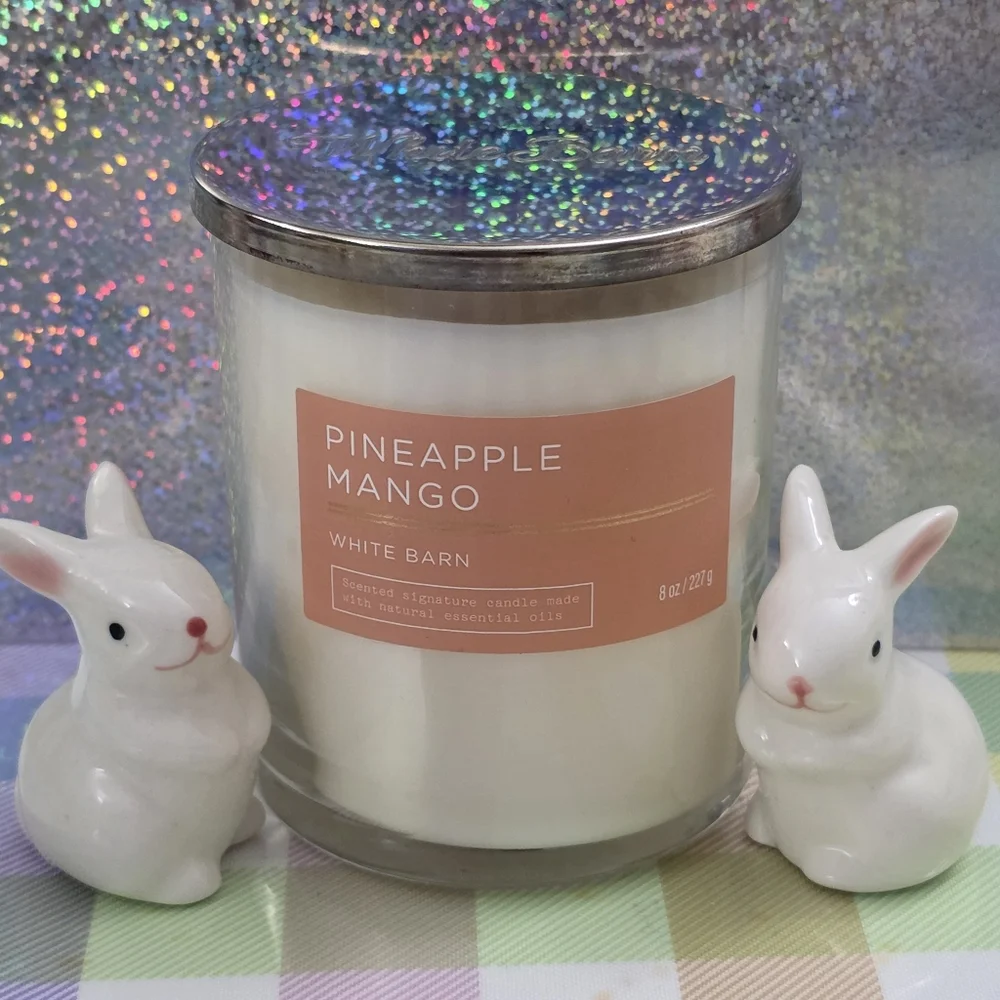 Bath & Body Works White Barn Pineapple Mango Single Wick Candle 8oz NEW RARE